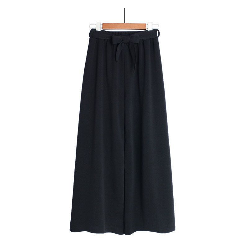 Women Casual Style Solid Color High-waisted Elastic Waistline Leisure Pants