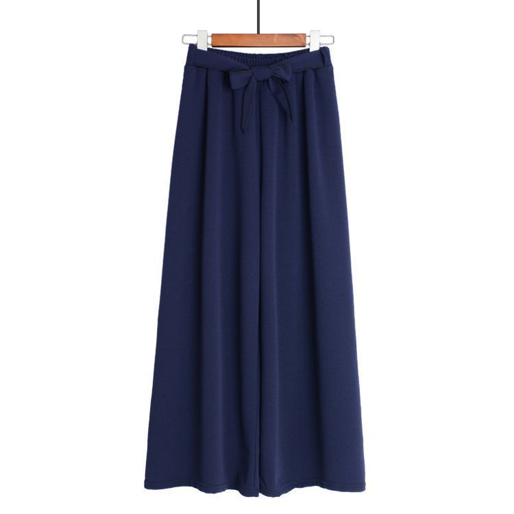 Women Casual Style Solid Color High-waisted Elastic Waistline Leisure Pants