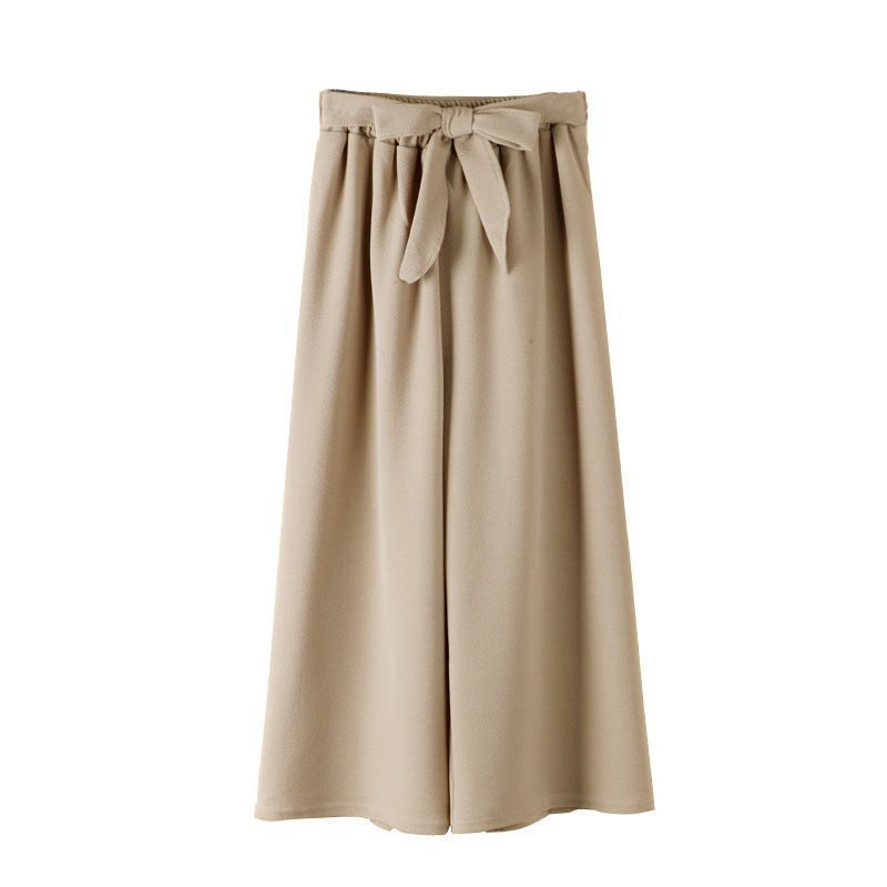 Women Casual Style Solid Color High-waisted Elastic Waistline Leisure Pants