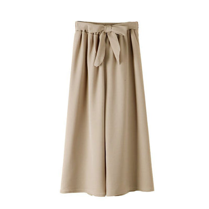 Women Casual Style Solid Color High-waisted Elastic Waistline Leisure Pants