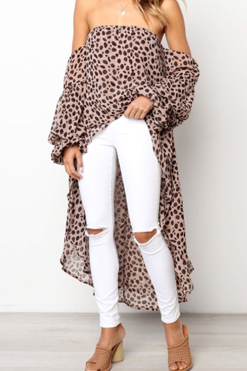 Off The Shoulder Leopard Printed Dress