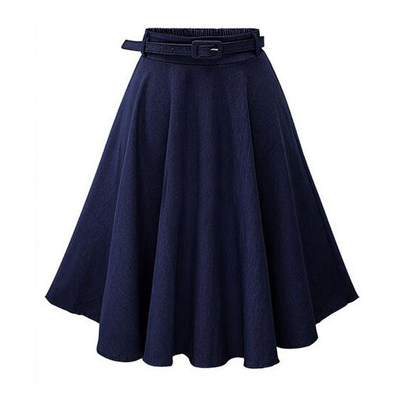 Women New Casual High-waisted Medium-length Denim Skirt