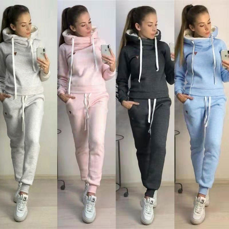 Conjuntos casuales de dos piezas con sudadera y pantalones de manga larga para mujer, tallas S-3XL