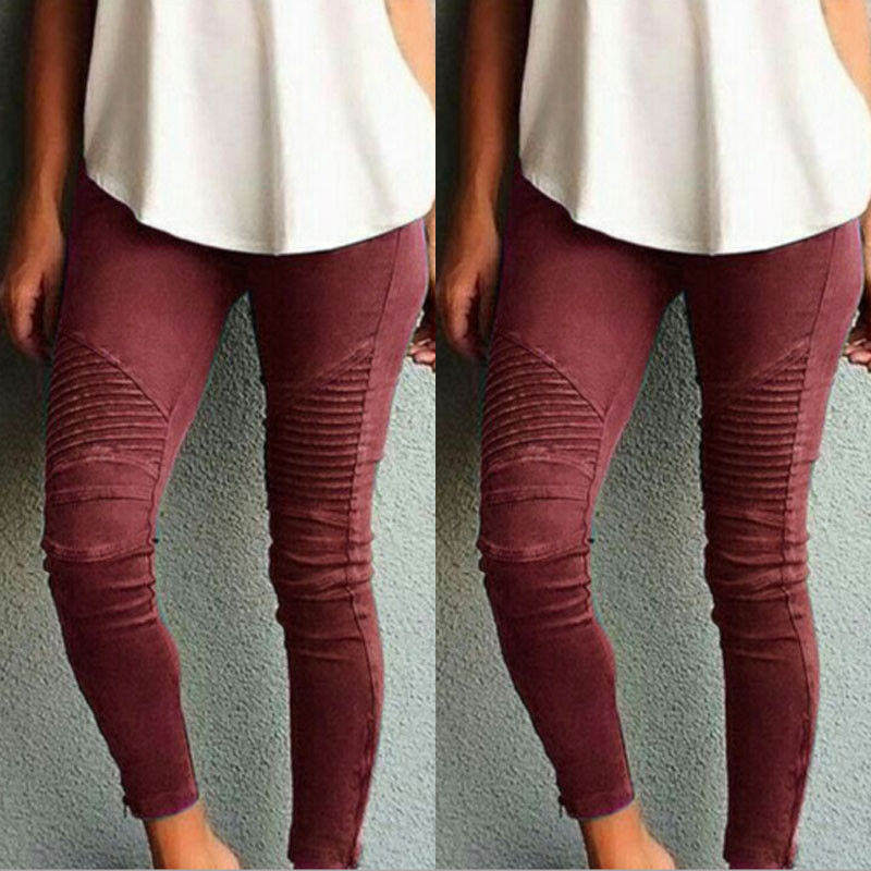 Pantalones pitillo ajustados de color liso informales para mujer, tallas grandes XL-5XL