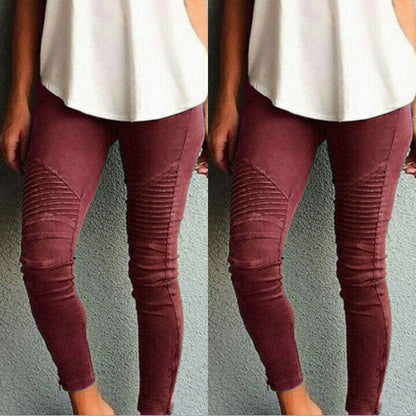 Pantalones pitillo ajustados de color liso informales para mujer, tallas grandes XL-5XL