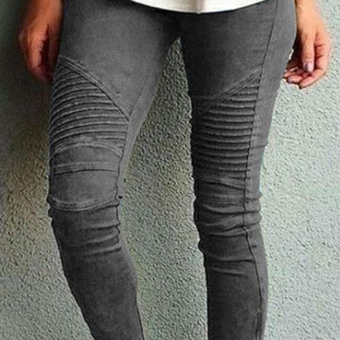 Pantalones pitillo ajustados de color liso informales para mujer, tallas grandes XL-5XL