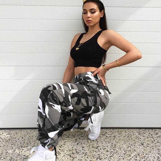 Pantalones deportivos casuales con estampado de camuflaje para mujer, tallas S-3XL