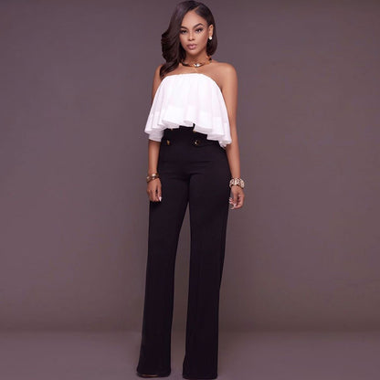 S-XL Fashion Button Design High Waist Casual Pants