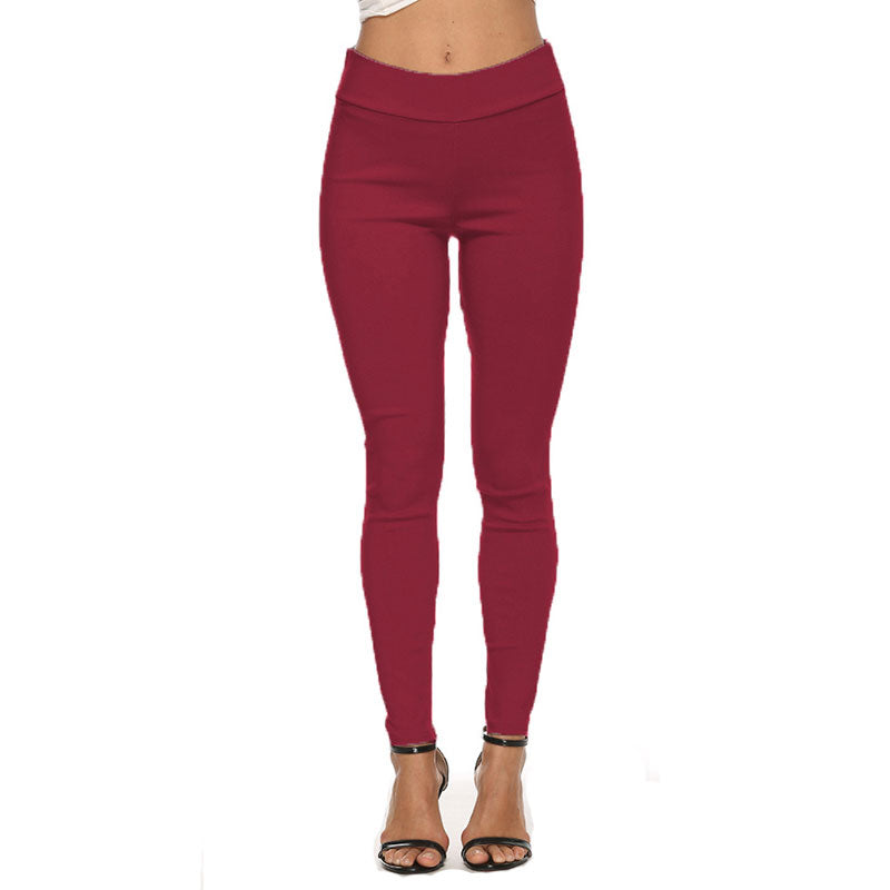 S-3XL Solid Color Casual Leggings Pencil Pants