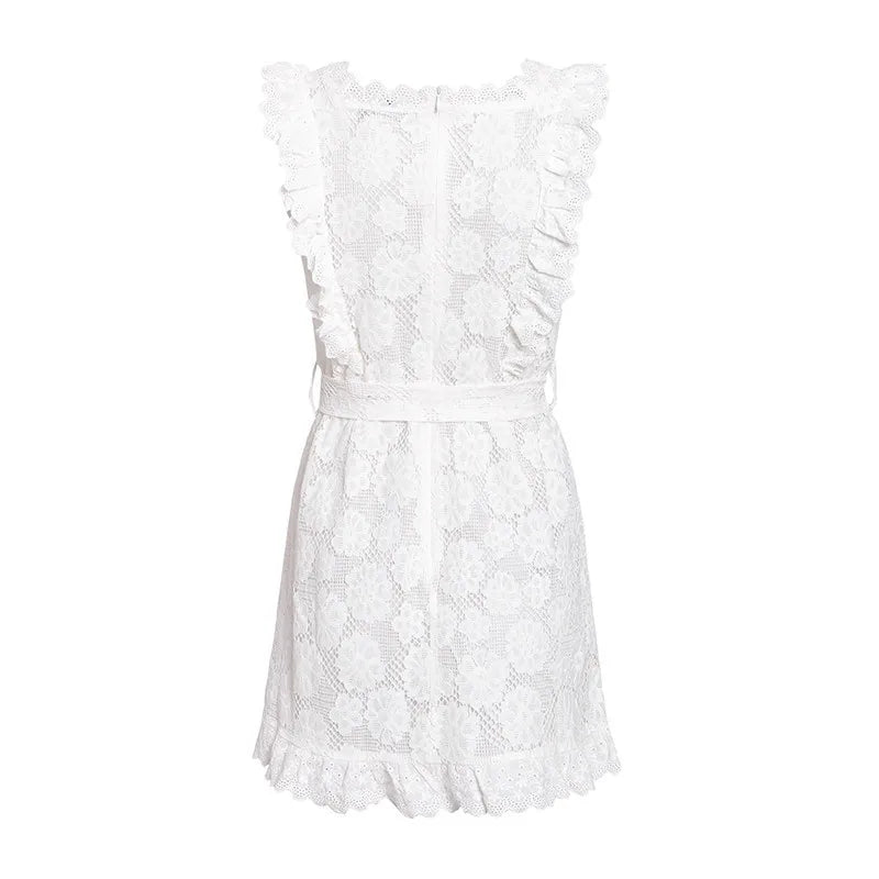 FashionSierra - Sexy Beach Style High Waist Lace-up Mini Dress