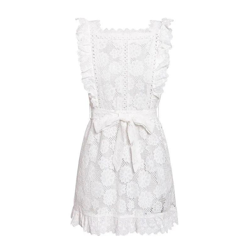 FashionSierra - Sexy Beach Style High Waist Lace-up Mini Dress