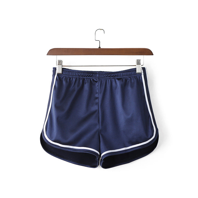 Satin Slim Casual Contrast Color Women Nightwear Shorts