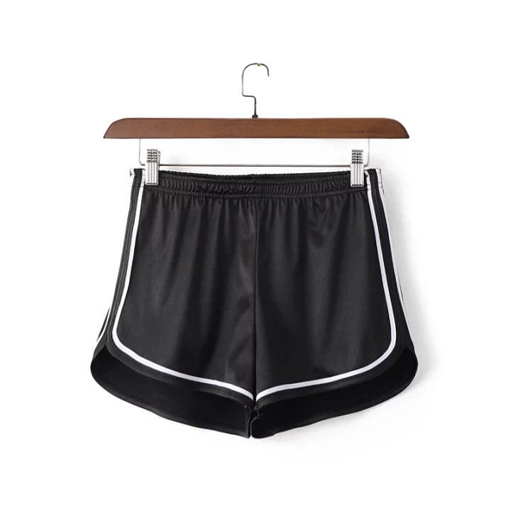Satin Slim Casual Contrast Color Women Nightwear Shorts