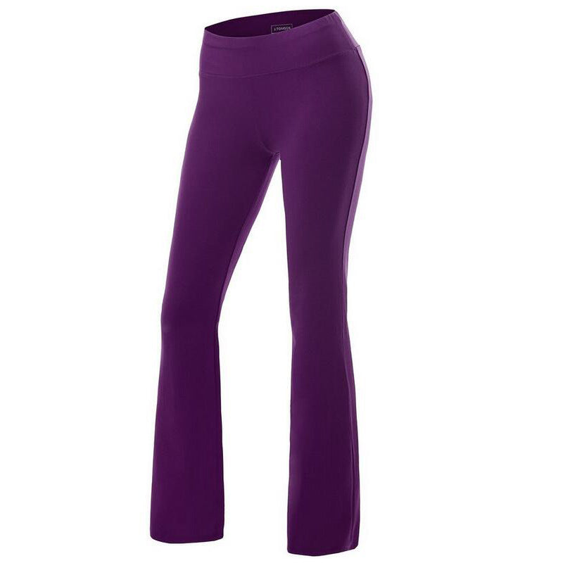 S-2XL Women Solid Color Casual Fitness Straight Pants