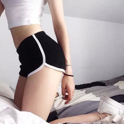 Women Casual Loose Color Blocking Sports Shorts