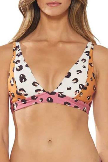 Patchwork Leopard Print Bikini Set