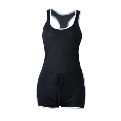 S-3XL Women Sleeveless Drawstring Waist Casual Rompers