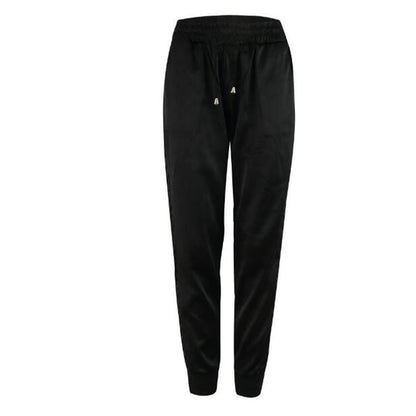 Pantalones deportivos casuales con diseño de rayas y cintura elástica para mujer tallas S-XL