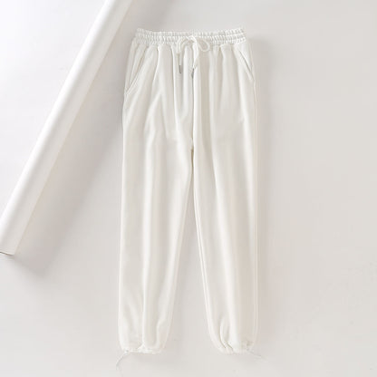 S-L Women Fashion Solid Color Elastic Waist Casual Jogger Pants