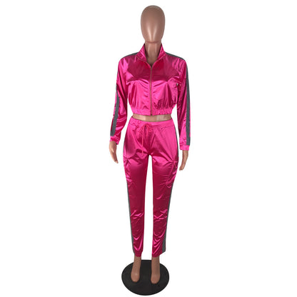Conjuntos casuales de dos piezas de abrigo y pantalones cortos de retazos de manga larga para mujer, tallas S-XXL