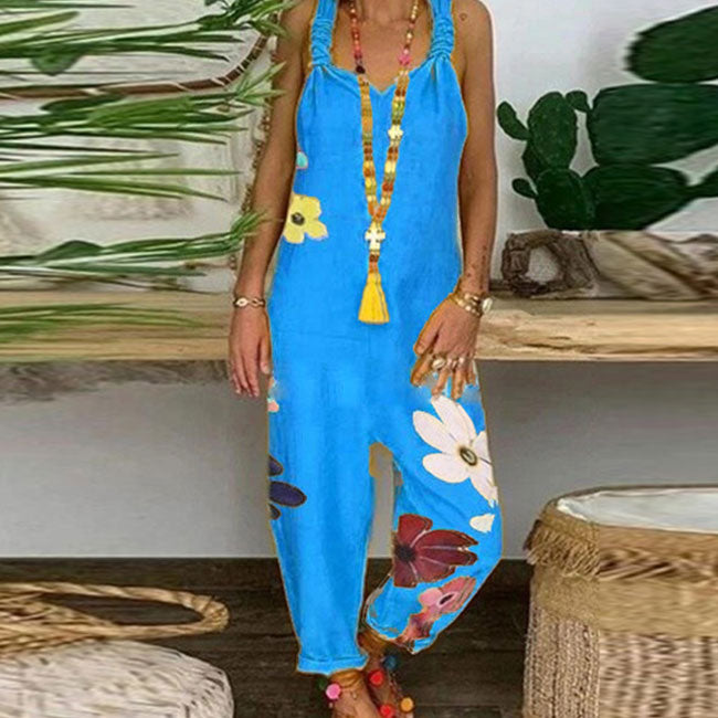 S-5XL Women Casual Solid Color Plus Size Jumpsuits