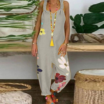 S-5XL Women Casual Solid Color Plus Size Jumpsuits