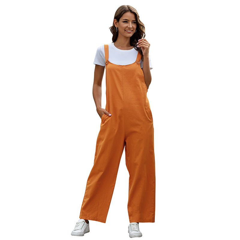 Monos casuales retro de color sólido para mujer tallas S-XXL
