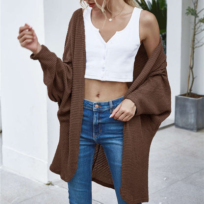 Abrigo informal de punto con mangas dolman para mujer, tallas S-XL