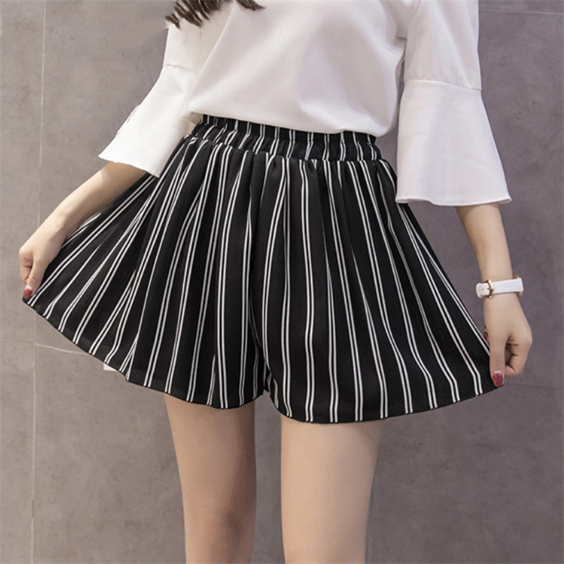 S-XXXL Women Casual Loose Floral Print Chiffon Shorts