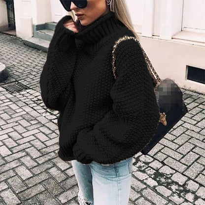 Suéter informal de cuello alto y manga dolman para mujer tallas S-XXL