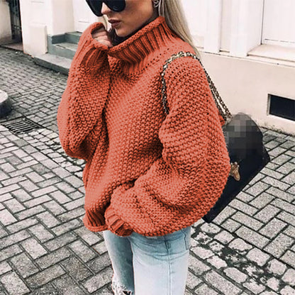 Suéter informal de cuello alto y manga dolman para mujer tallas S-XXL