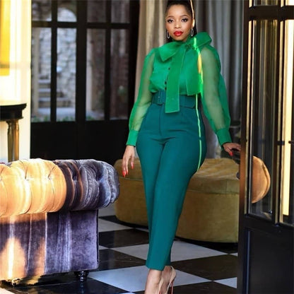 S-3XL Women Casual High Waist Solid Color Pants