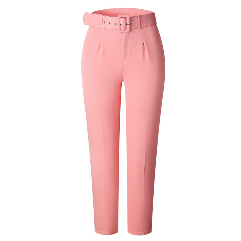 S-3XL Women Casual High Waist Solid Color Pants