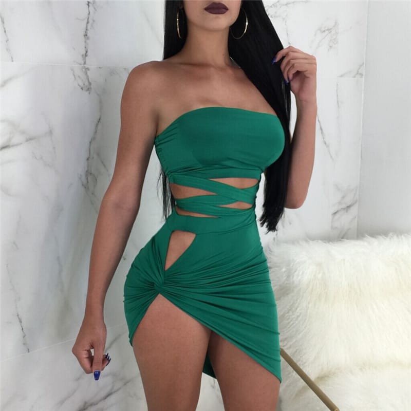 Conjunto de dos piezas de top y falda tubo con vendaje de color liso informal para mujer tallas S-XL