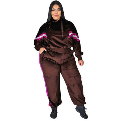 Conjunto de dos piezas con sudadera y pantalón informal de talla grande para mujer, talla XL-4XL