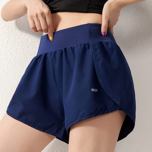 Pantalones cortos deportivos casuales de cintura alta para mujer tallas S-XL