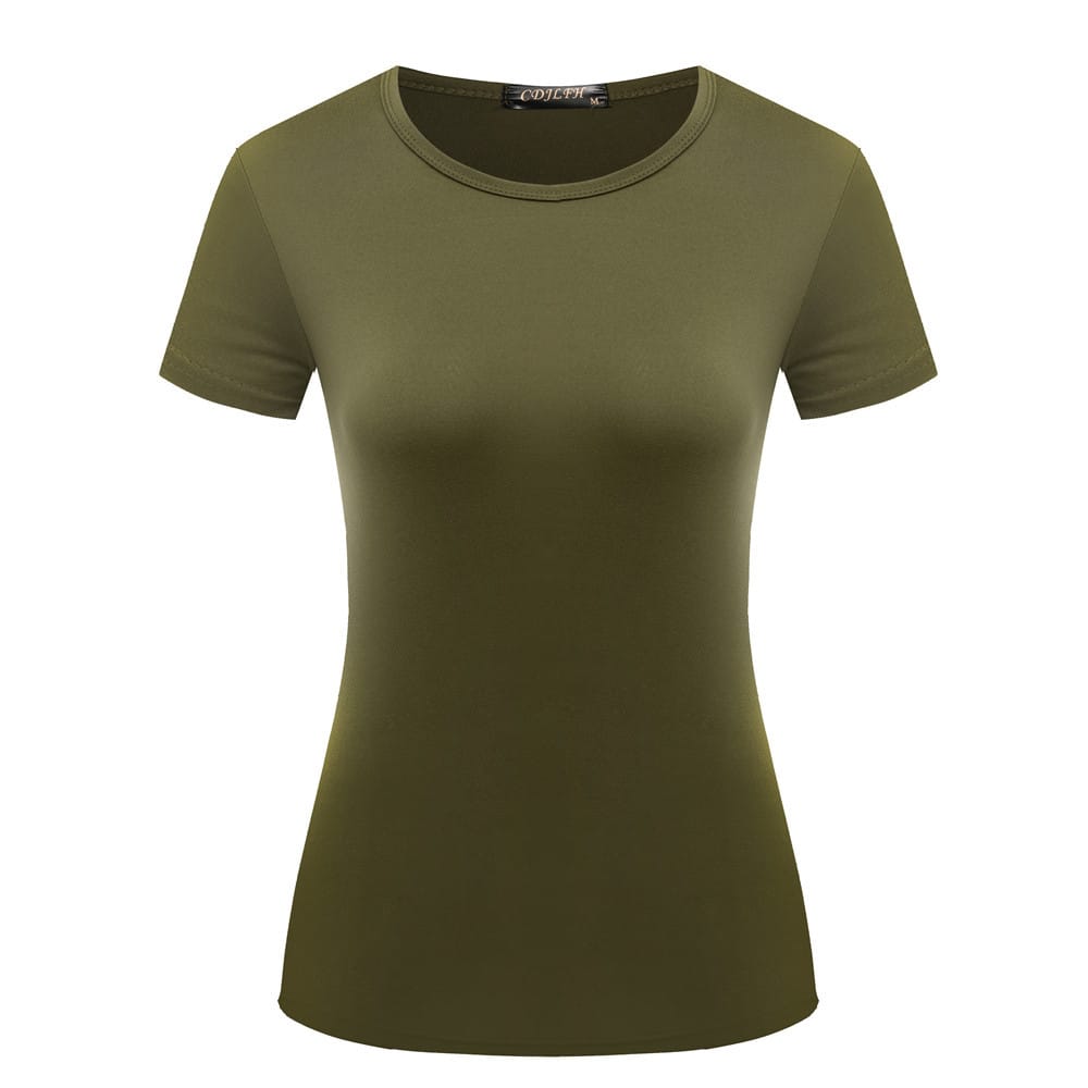 Camiseta informal de cuello redondo para mujer, color liso, en blanco, tallas S-2XL