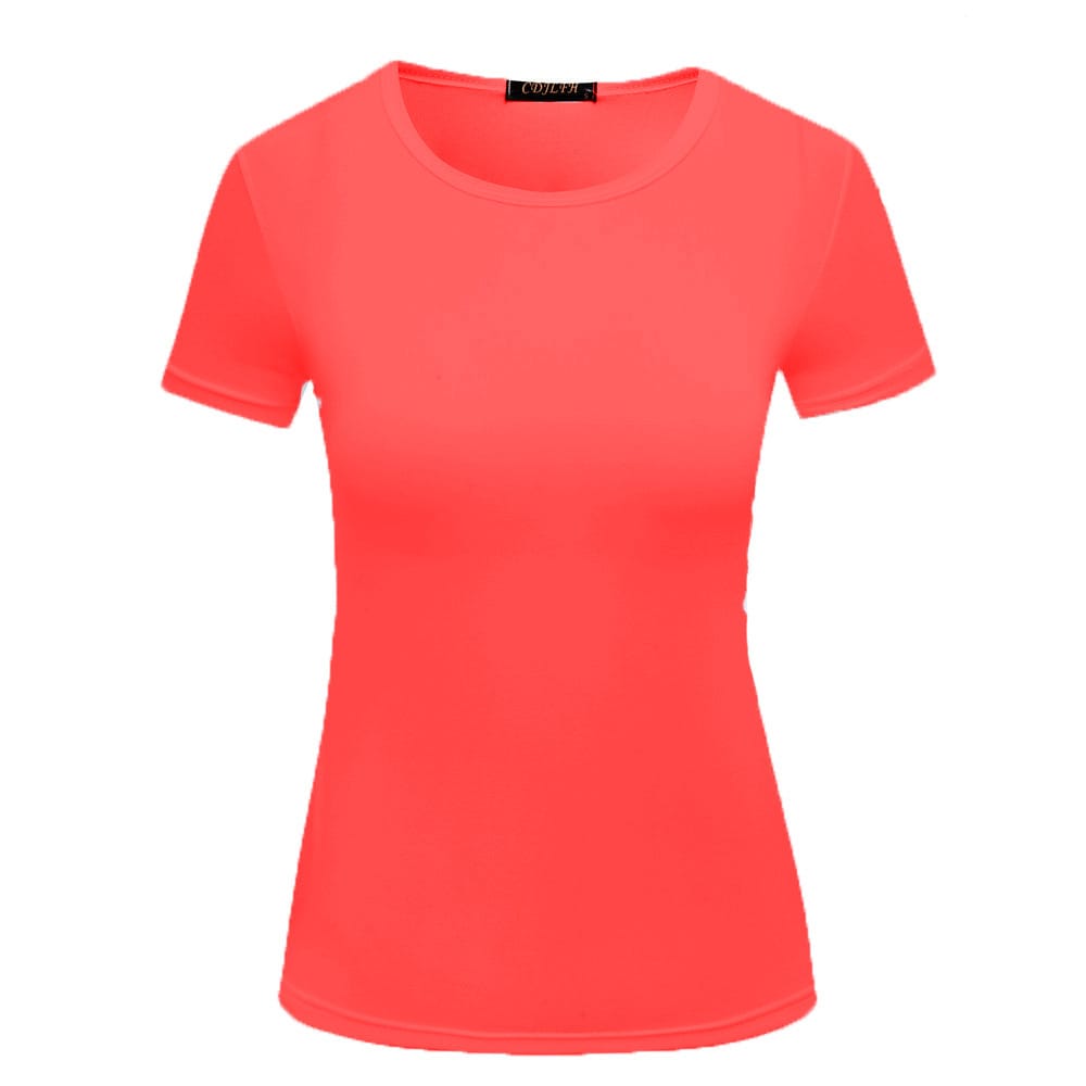 Camiseta informal de cuello redondo para mujer, color liso, en blanco, tallas S-2XL