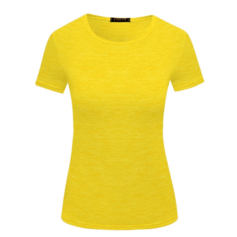 Camiseta informal de cuello redondo para mujer, color liso, en blanco, tallas S-2XL