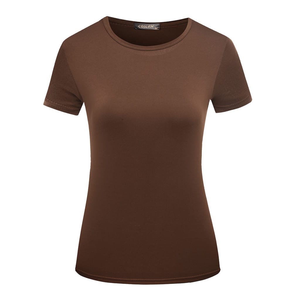 Camiseta informal de cuello redondo para mujer, color liso, en blanco, tallas S-2XL