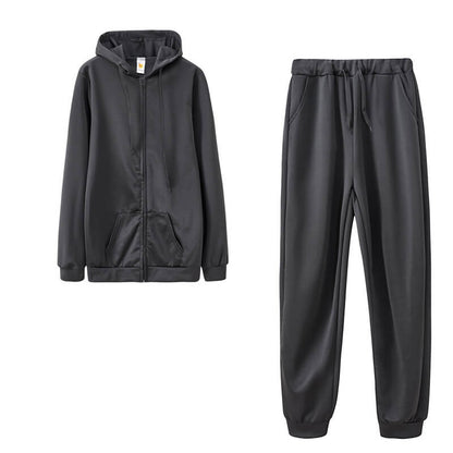 S-2XL Women Casual Solid Color Sport Top And Pants Two Pieces Set
