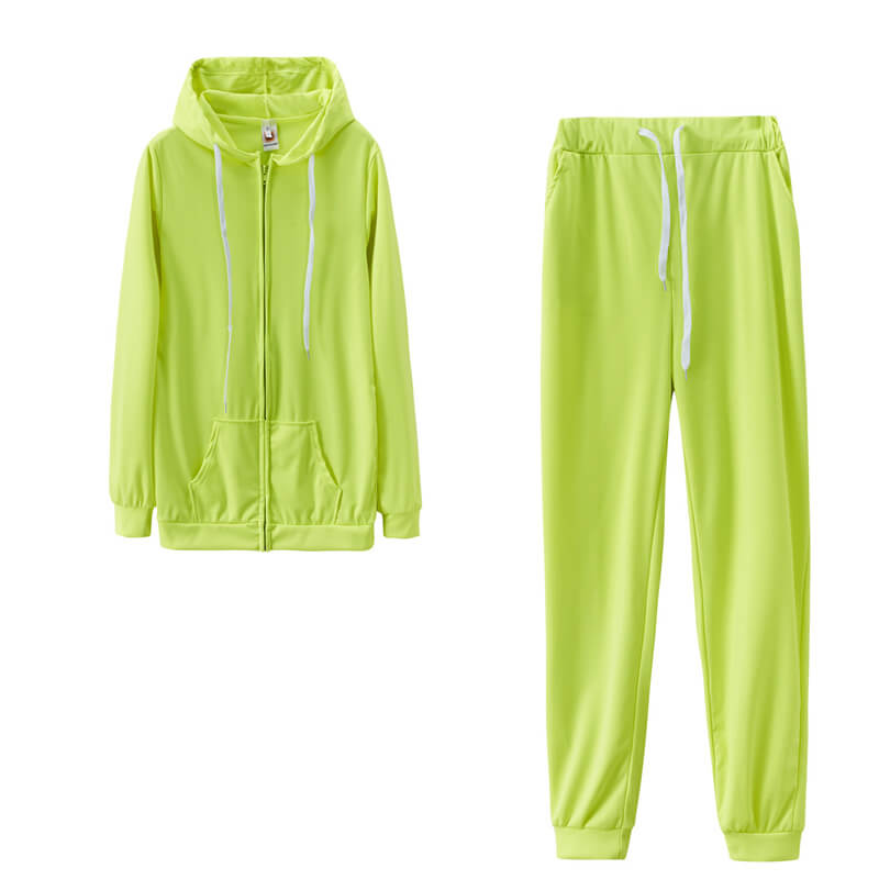 S-2XL Women Casual Solid Color Sport Top And Pants Two Pieces Set