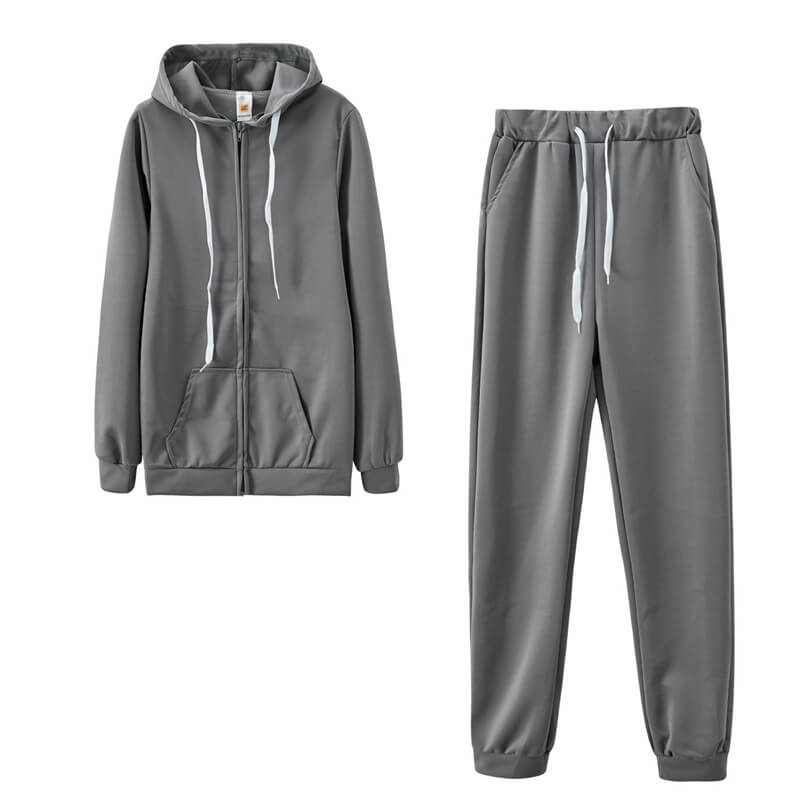 S-2XL Women Casual Solid Color Sport Top And Pants Two Pieces Set