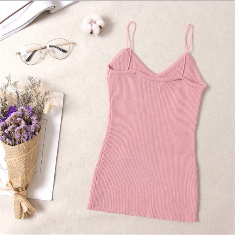 Camisola informal de punto de color liso para mujer