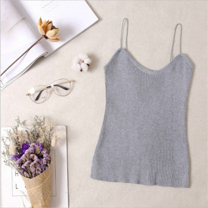 Camisola informal de punto de color liso para mujer