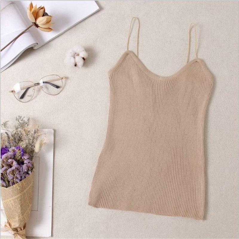 Camisola informal de punto de color liso para mujer