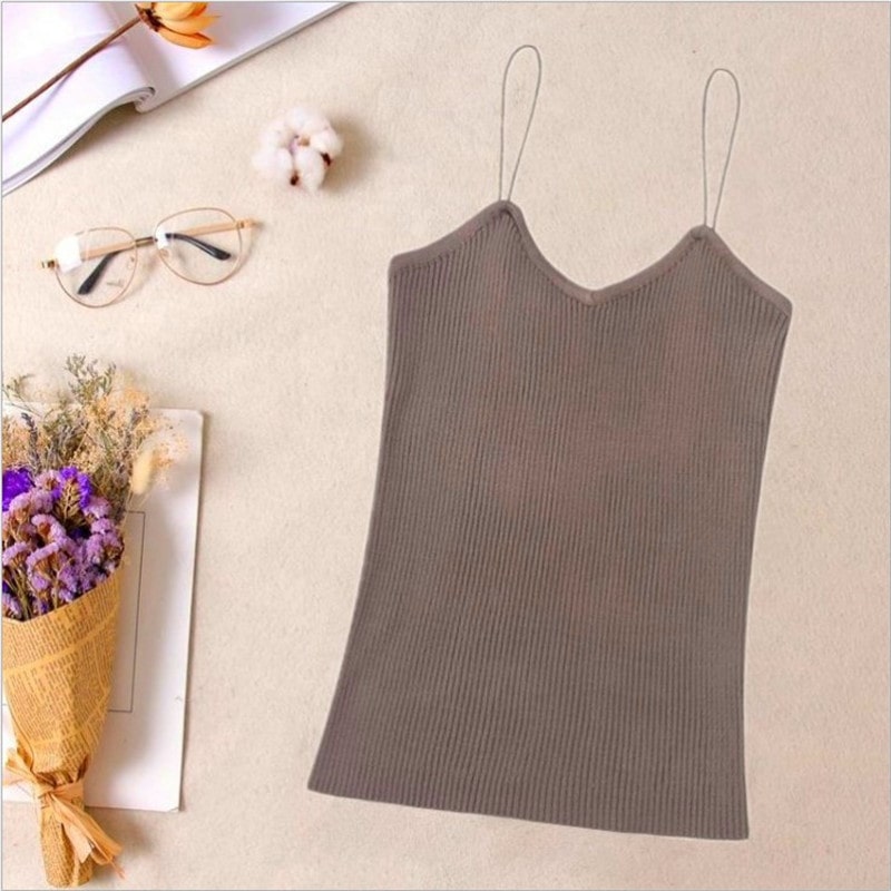 Camisola informal de punto de color liso para mujer