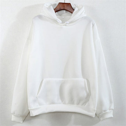 Sudadera con capucha informal de color liso con diseño de bolsillo para mujer M-3XL