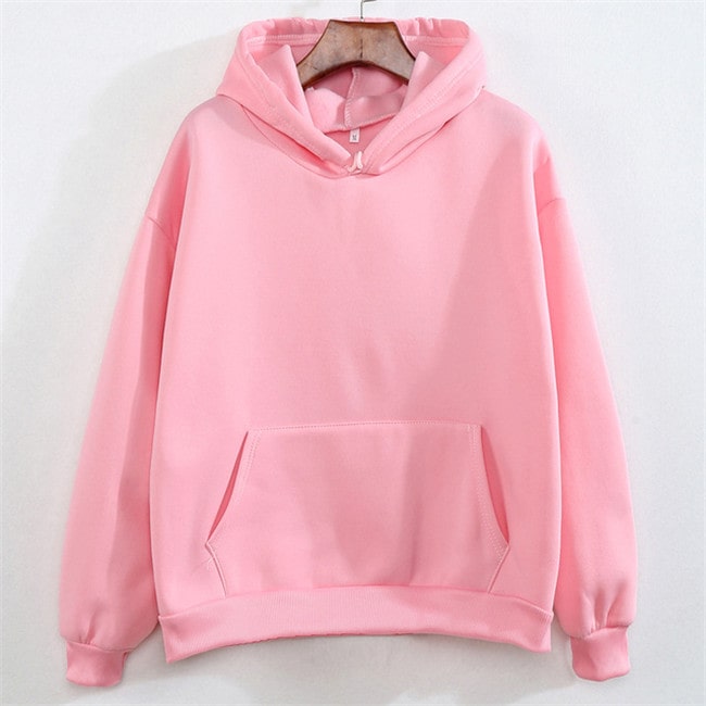 Sudadera con capucha informal de color liso con diseño de bolsillo para mujer M-3XL