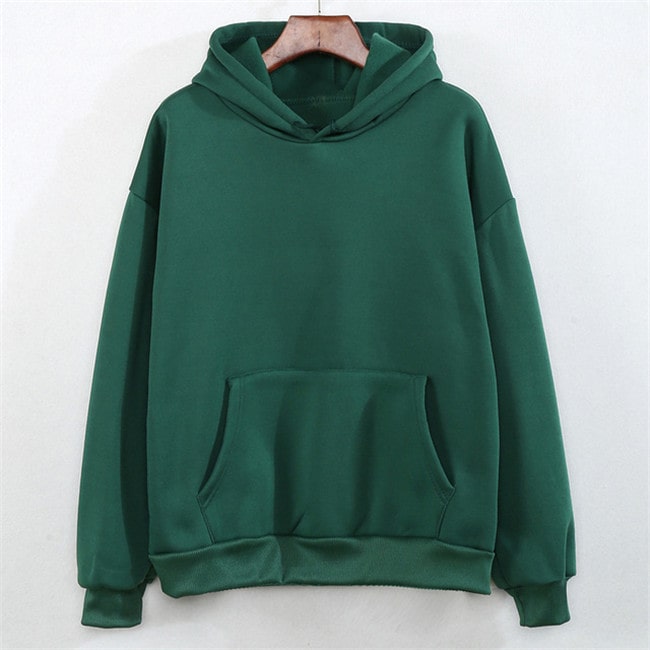 Sudadera con capucha informal de color liso con diseño de bolsillo para mujer M-3XL